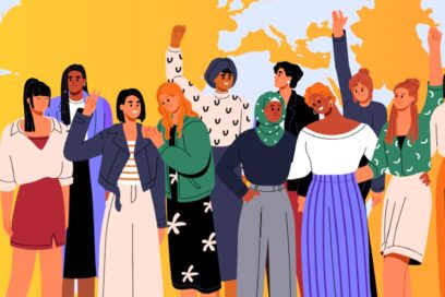 une illustration de plusieurs femmes d'ethnies différentes. Elles sont heureuses et déterminées. - Agrandir l'image, fenêtre modale