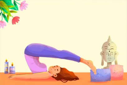 Illustration d'une femme effectuant une pose de yoga - Agrandir l'image, fenêtre modale