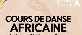 affiche avec écrit "cours de danse africaine" de l'association around dance