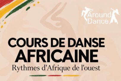 affiche avec écrit "cours de danse africaine" de l'association around dance - Agrandir l'image, fenêtre modale