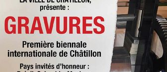 Affiche de la première biennale internationale de la gravure à Châtillon