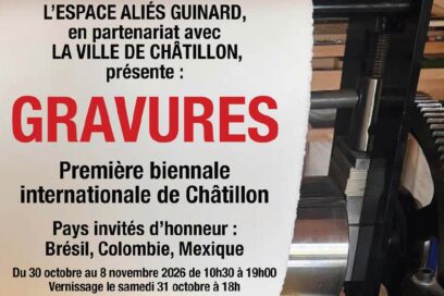 Affiche de la première biennale internationale de la gravure à Châtillon - Agrandir l'image, fenêtre modale