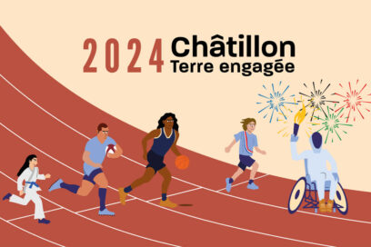 Visuel des voeux avec écrit : "2024, Châtillon terre engagée" - Agrandir l'image, fenêtre modale