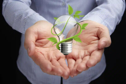 Deux mains tenant une ampoule. - Agrandir l'image, fenêtre modale